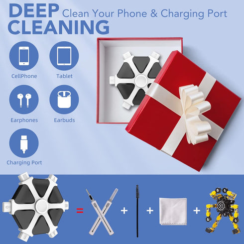 iPhone Cleaning Kit iPhone Cleaner, Charging Port Cleaning Multi-Tool Phone Repair & Restore Lightning Port Cell Phone Cleaner for iPhone iPad, Sp...