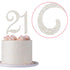21 Cake Topper - Premium Silver Metal - 21st Birthday Party Sparkly Rhinestone Decoration Makes a Great Centerpiece - Now Protected in a Box...