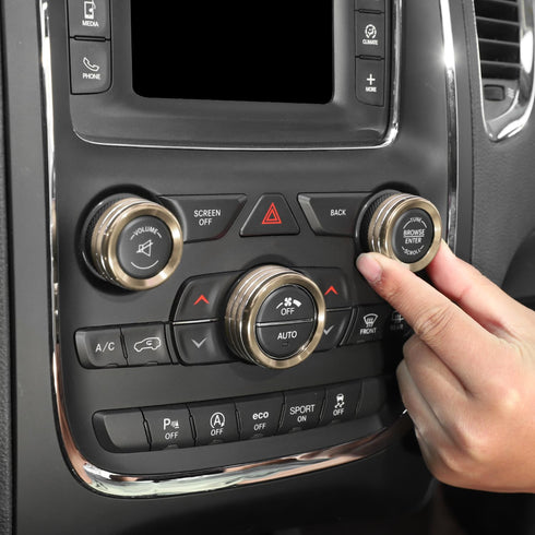 AC Volume Switch Knob Trim Ring Compatible with Dodge Charger 2011+/Challenger 2015+/RAM 2012-2017/Durango 2016-2022/Chrysler 300C 2011+, Aluminum...