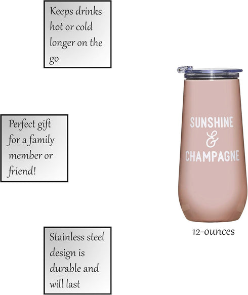 Santa Barbara Design Studio SIPS Drinkware Champagne Tumbler, 12-Ounce, Sunshine...