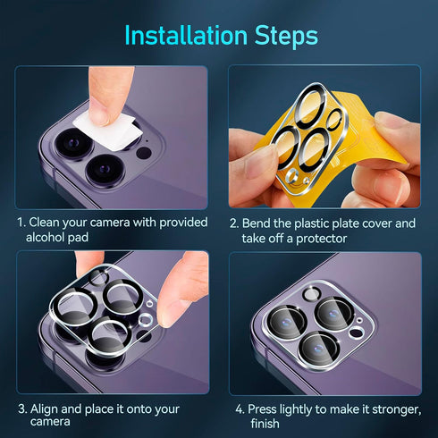 ivoler 4-Pack Camera Lens Protector for iPhone 14 Pro Max, iPhone 15 Pro Max 6.7'', iPhone 15 Pro,iPhone 14 Pro 6.1'' Tempered Glass Camera lens S...