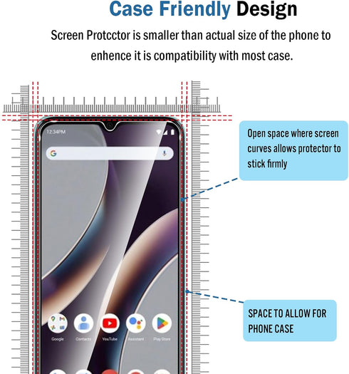 2 Pack Compatible with BLU G53 Screen Protector,Full Coverage 9H Tempered Glass Film,HD Clear Scratch Resistant,Bubble-Free for BLU G53 Screen Pro...
