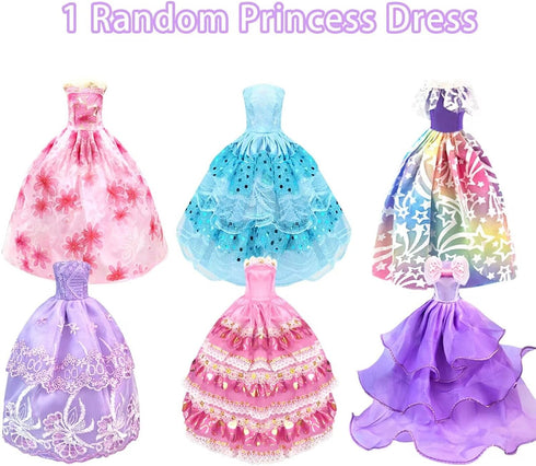Doll Clothes and Accessories for 11.5 Inch Doll Dress Up Set with 1 Wedding Gown Dress 2 Fashion Dresses 4 Mini Dresses 2 Tops and Pants Outfits 2...