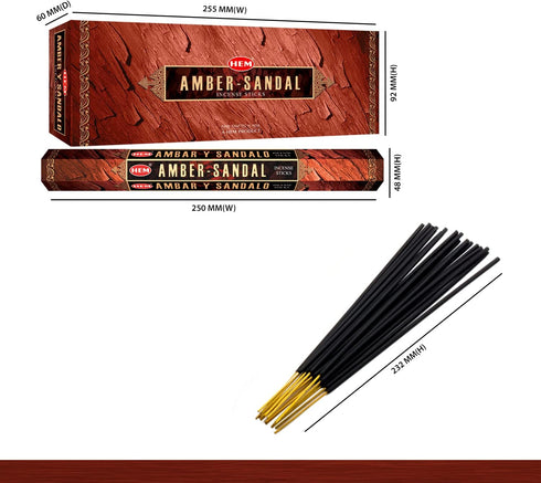 Amber - Box of Six 20 Gram Tubes - HEM Incense...