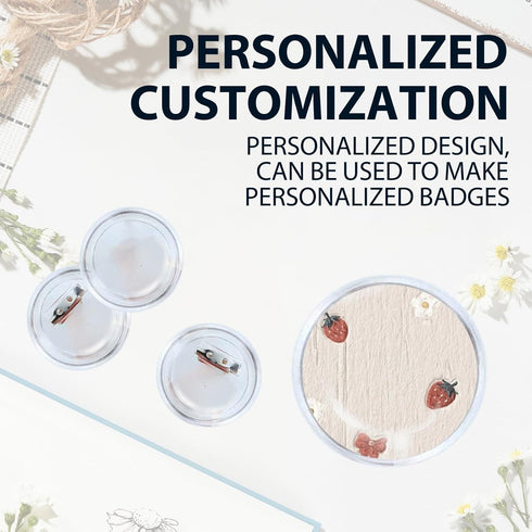 20 Pack Clear Button Pins 1.5 inch DIY Button Pins Kit Make Your Own Acrylic Buttons with Sublimation Button Maker Set for for Christmas Craft Sup...