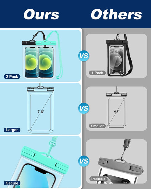 Clear Waterproof Phone Pouch: 2 Pack 2024 Cruise Ship Essentials Must Haves Dry Bag for Vacation Beach Travel Kayak Accessories Water Proof Case f...