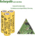 16 Packs AA 300mAh Ni-CD 1.2V Rechargeable Batteries for Outdoor Solar Lights, String Lights, Pathway Lights...