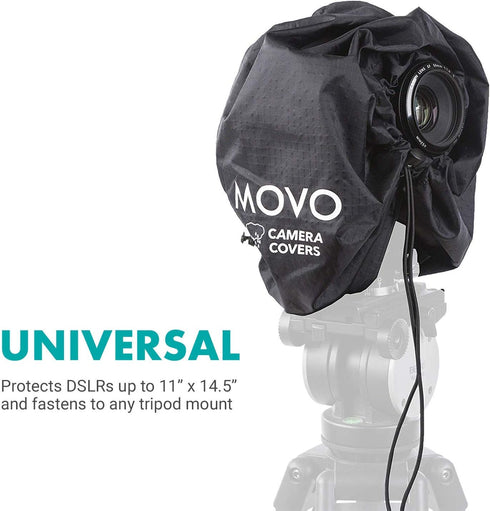 Movo CRC11 Camera Rain Coat Rain Cover for DSLR Cameras and Mirrorless Cameras and Lens (Junior Size: 11" x 14.5")...