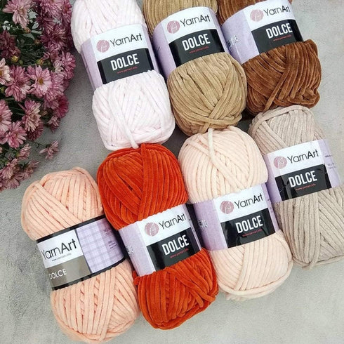 Yarn Art Dolce Yarn 100% MicroPolyester Velvet Blanket Amigurumi Super Bulky :6 Baby Chenille Yarn (1 Skein, 772)...