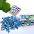 LITMIND Stained Glass Mosaic Tiles Kit for Crafts - Blue & Purple Alternating, 240 Pieces, 5 Shapes Mixed (Rectangle, Triangle, Rhombus, Square, L...