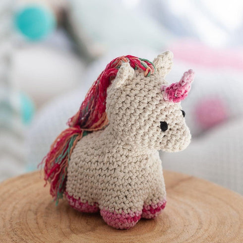 Hoooked Unicorn Nora Yarn Kit W/Eco Brabante Yarn-Off White...