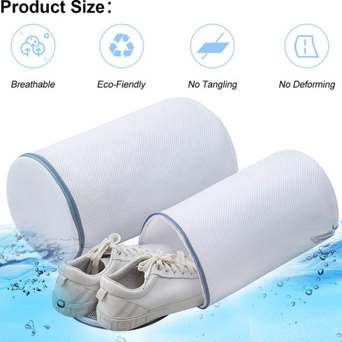 Big Shoes Wash Bags,Sneaker Mesh Washing Bag,Shoe Cleaning Laundry Bag,Gray Zipper,125 Honeycomb Fabric,Large Size,Pack of 4 for Gym Shoes,Sneaker...