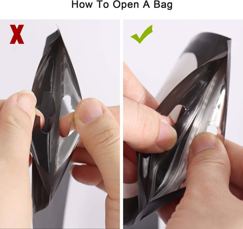 100Pcs Black Smell Proof Bags, Resealable Mylar Bags with Clear Window, Small Foil Packaging Pouch for Food Storage, Candy, Jewelry, Lip Gloss, Pa...