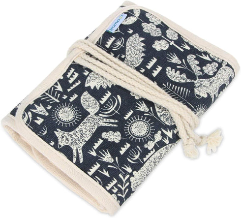 Teamoy Crochet Hook Case, Roll Bag Holder Organizer for Various Crochet Needles and Knitting Accessories, Compact and All-in-Place, Animal World...