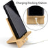IFAMIO 2 Pack Bamboo Cell Phone Stand Wooden Phone Holder Tablet Desk Stand with Charging Hole Portable Phone Table Stand Desk Organizer Compatibl...