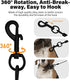 Stainless Steel Water and Chew Proof Dog Leash with Hooks for Large, Medium and Small Dogs 4FT Wire Alloys Camping with Soft Handle(Black)...