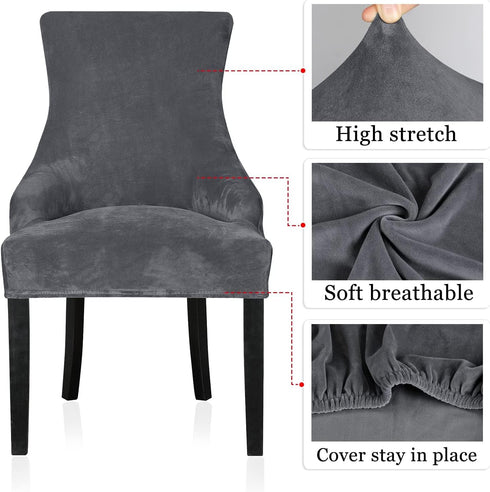 Lellen Velvet Stretch Wingback Chair Cover Slipcover - Reusable Protector Cover for Dining Room Banquet Home Decor etc Machine Washable Hand Washa...