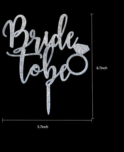 Glitter Silver Bride To Be Cake Topper Engagement Party Bridal Shower Topper Engagement Topper Bachelorette Party Decoration Hen Party Decoration ...