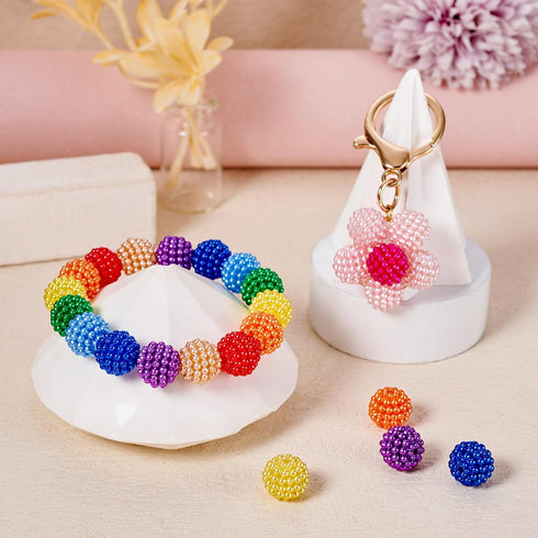 Beadthoven 195Pcs 12mm Mermaid Beads Plastic Red Bayberry Beads Mixed Color Round Chunky Bubblegum Beads Bulk Loose Spacer Beads Bubble Beads for ...