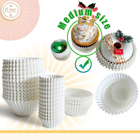 qiqee 1000pcs White Cupcake Liners Muffin Linner No Smell, Food Grade Baking Cups?Standard Size?...