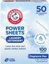 Arm & Hammer Power Sheets Laundry Detergent, Fragrance Free 50ct, 50 loads...