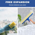 Professional Window Squeegee,2 in 1 Squeegee Window Cleaner with Long Stainless Steel Handle,Sponge Car Window Squeegee for Gas Station, Glass,Sho...