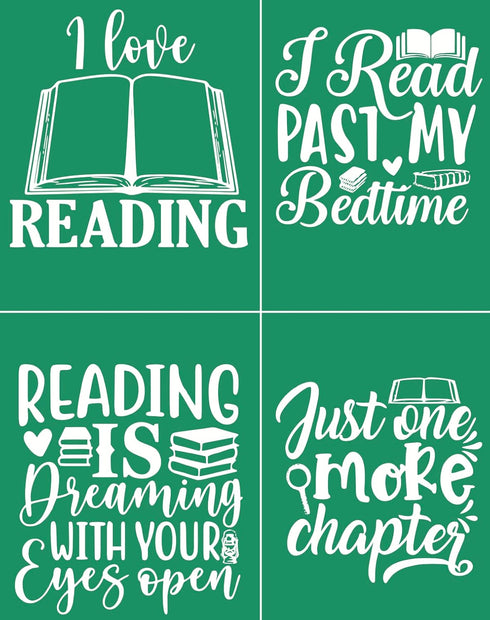 Alinacutle School I Love Reading Books Reusable Silk Screen Stencils, Self-Adhesive Silkscreen Printing Stencil for Home Decor,Paint on Wood/Fabri...
