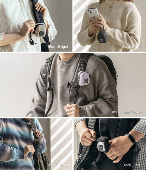 Ringke Mini Pouch Block, Mini Bag for Universal Wireless Ear Buds, Durable Waterproof Keychain Accessories Small Pouch Bags Compatible with AirPod...