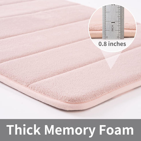 ROSMARUS Memory Foam Bath Mat 17” x 24”, Water Absorbent Bath Mats for Bathroom, Non Slip Washable Bathroom Rugs for Shower, Ultra Soft Bathroom M...