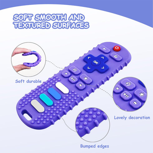 Silicone Teething Toys for Babies, Remote Control Shape Silicone Teethers, Cute Chew Toys for Boys and Girls,BPA Free Teether Early Educational Se...