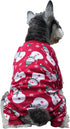 Cute Snowman Xmas Pet Clothes for Dog Pajamas Soft Christmas PJS, Medium Red Back Length 16"...