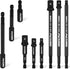 9-Piece Impact Socket Adapter Set, 1/4" 3/8" 1/2" Driver Socket Adapter, Power Drill Bit Extension, Magnetic Screwdriver Bit Holder, Socket Wrench...