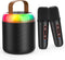 Mini Karaoke Machine for Kids Portable Bluetooth 5.3 Speaker Led Lights with 2 Wireless Microphones Karaoke Gifts for Girls Boys Audlt Birthday Ch...