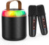 Mini Karaoke Machine for Kids Portable Bluetooth 5.3 Speaker Led Lights with 2 Wireless Microphones Karaoke Gifts for Girls Boys Audlt Birthday Ch...