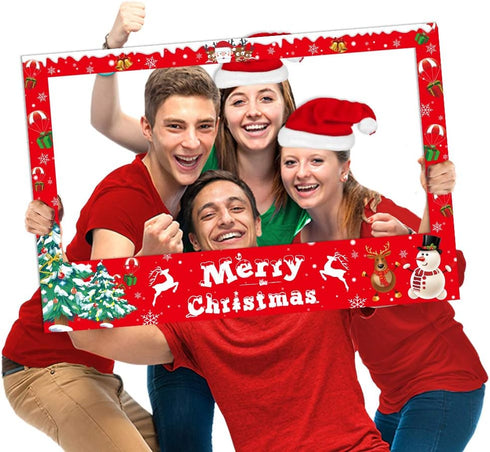 Christmas Photo Booth Props Frame Party Supplies - Xmas/Winter/Holiday New Year Decorations...