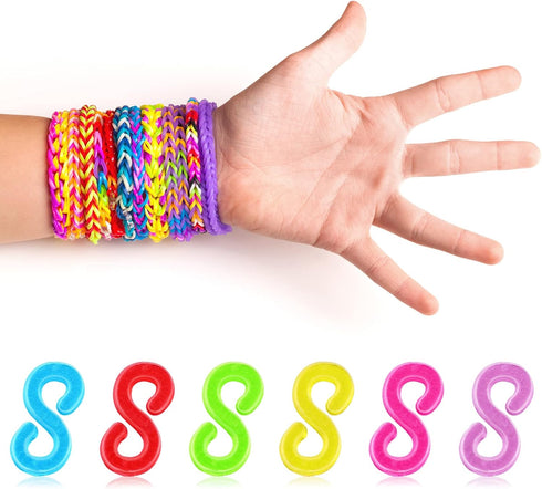 S Clips, 500PCS Clear Loom Rubber Band Clips Colorful Plastic Band Clips Bracelets and DIY Handicrafts Bracelet Making Refill Kit, Connectors Refi...