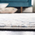 SAFAVIEH Amelia Collection Area Rug - 3' Square, Light Grey & Blue, Modern Trellis Distressed Design, Non-Shedding & Easy Care, Ideal for High Tra...