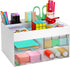 Desk Organizer and Accessories with 4 Compartments and 4 Drawers, Plastic Makeup Organizer, Pen Holder for Desktop Storage, Desk Organization for ...