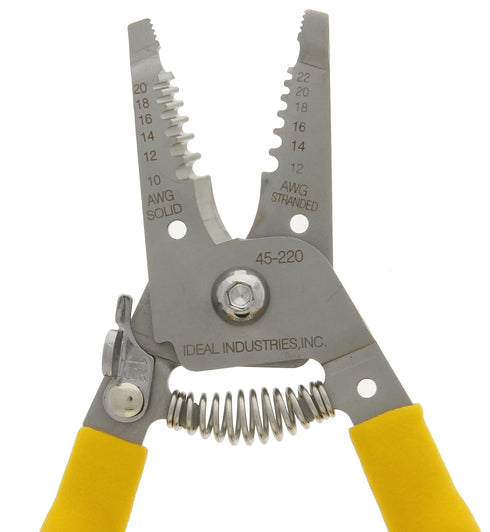 IDEAL Electrical 45-220 T-Stripper Wire Stripper, Stainless Steel, 10-20 AWG Solid, 12-22 AWG Stranded...
