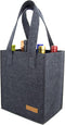 6 Bottle Wine Carrier Tote Reusable Grocery Bags for Travel, Camping and Picnic, Perfect Wine Lover Gift...