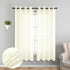 KOUFALL Quatrefoil Sheer Curtains 63 Inch Length for Living Room Cream Beige Grommet Airy Semi Sheer Curtains Faux Linen Texture Light Filtering S...
