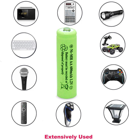 Solar Light AA Ni-mh 600mAh 1.2V Rechargable Batteries AA Rechargeable Batteries for for Solar Lights (20 Pack)...