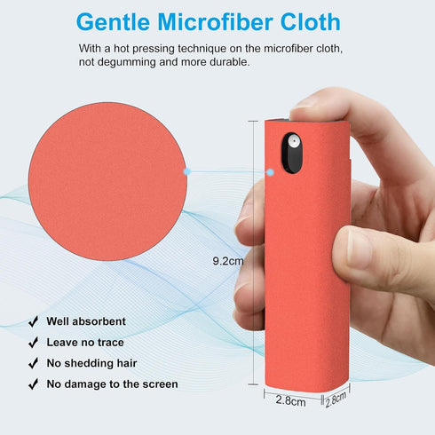 BoYata Screen Cleaner Kit 4PCS, 3-in-1 Touchscreen Mist Cleaner Spray Bottle & Microfiber Cloth, Portable Reusable Empty Spray Bottle for Phone/La...