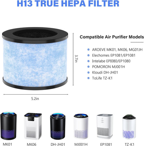MK01 Filter,2 hepa+6 Aroma Pads...