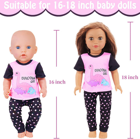 UNICORN ELEMENT 5 Sets Baby Doll Clothes Outfits Pyjamas for 14-18 Inch Doll, Baby Doll Accessories for 16'' Doll Baby Doll, 18 Inch Doll...