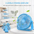 FARADAY USB Desk Fans 5 Inches Portable Table Fans 360° Head Rotation Small Personal Desktop Fan for Home Office, 3 Speeds, Blue...