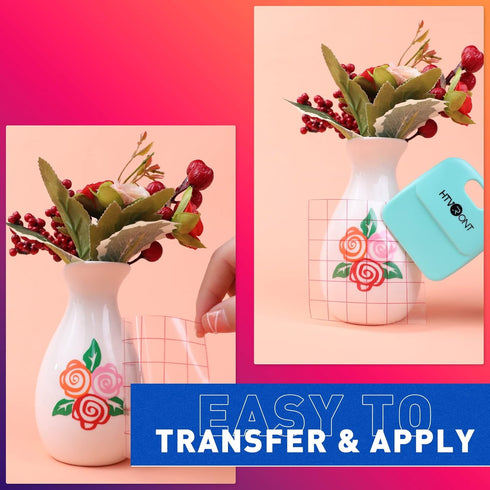 HTVRONT White Permanent Vinyl Rolls - 12" x 11 FT Adhesive White Vinyl Compatible with Cricut Cutting Machine, Silhouette, Cameo, Signs, Scrapbook...