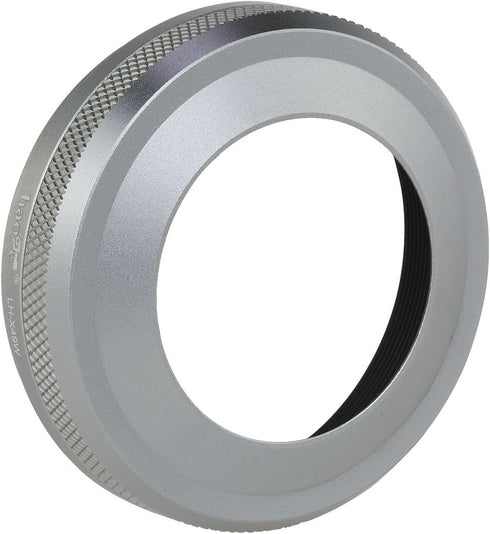 Haoge LH-X49W 2in1 All Metal Ultra-thin Lens Hood with Adapter Ring Set for Fuji Fujifilm FinePix X70 X100 X100S X100T X100F Silver Replaces Fujif...