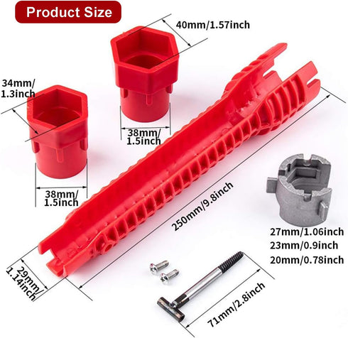 8 in 1 Multifunctional Sink Bathroom Wrench, Wrench Faucet Plumbing Tool, Plumber Sink Wrench Installation Pipe Extractor, Household Water Pipe Fa...