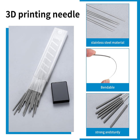 30 Pcs 3D Printer Nozzle Cleaning Kit, 0.4mm 3D Printing Nozzle Needles, Stainless Steel 3D Printer Nozzle Cleaning Needles, 3D Printer Cleaning N...